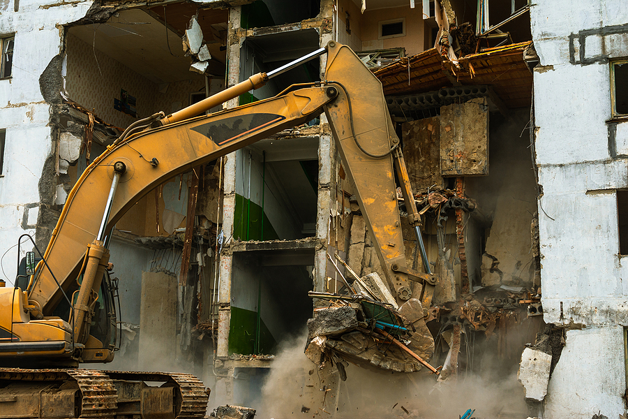 demolishing the building area